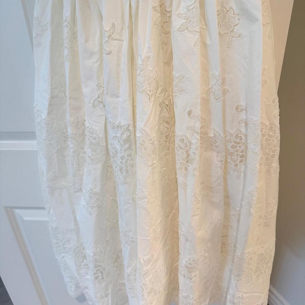 House Of Cb Chloe White Custom Lace Cotton Midi Sundress Size Large Cup A/C Nwot — image 6 of 7